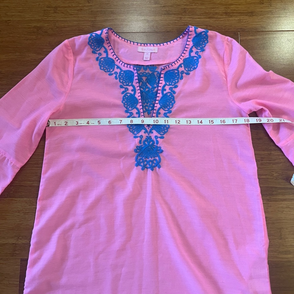 Lilly Pulitzer Piet Pink Beach coverup tunic like-new sz XS - Picture 7 of 9